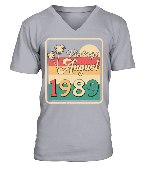 1989 August Vintage V-Neck T-shirt