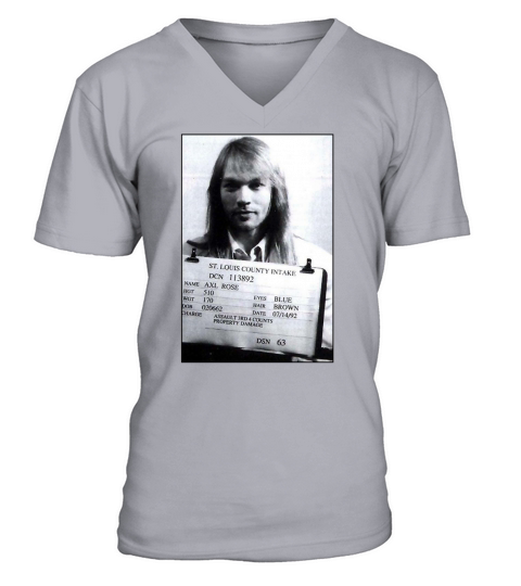 Axl Roses Mugshot 1992 TShirt V-Neck T-shirt