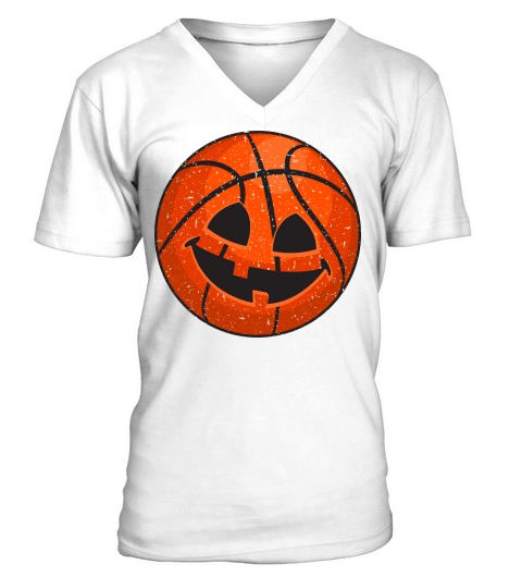 Basketball Pumpkin Vintage Halloween V-Neck T-shirt