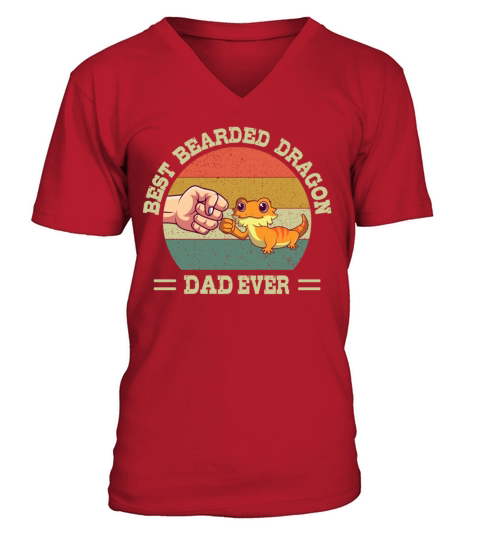 Best Bearded Dragon Dad Ever Lizard V-Neck T-shirt