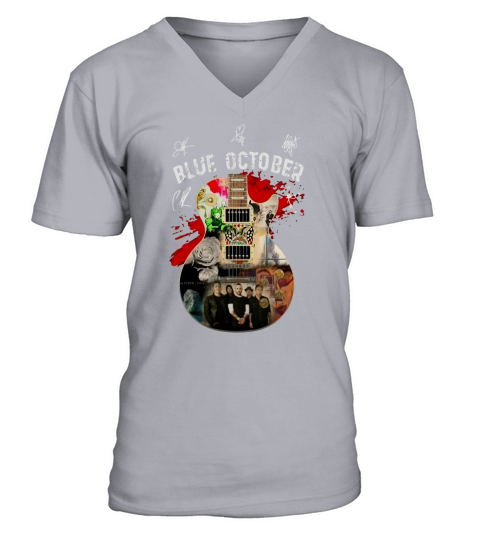 Blue October guitar signatures shirt V-Neck T-shirt
