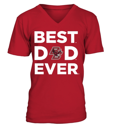 Boston College Eagles_Best Dad Ever V-Neck T-shirt