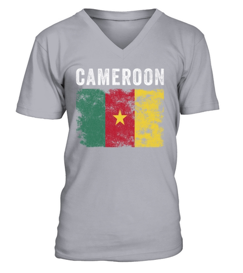 Cameroon Flag Vintage - Cameroonian Flag V-Neck T-shirt
