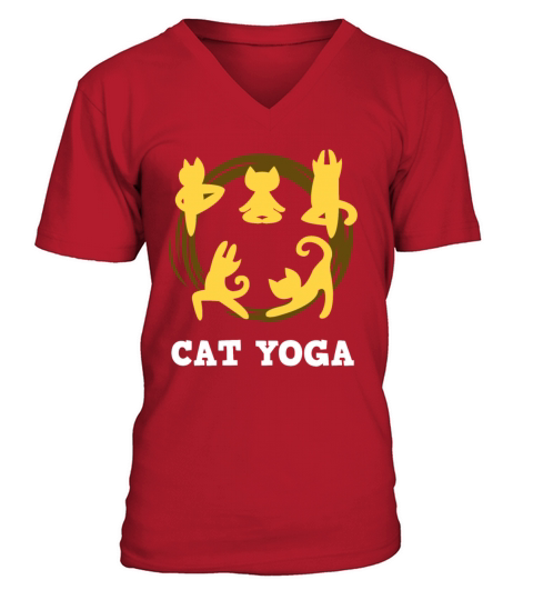 cats yoga V-Neck T-shirt