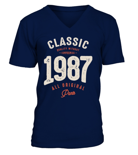 Classic 1987 - 35th Birthday Retro Vintage V-Neck T-shirt