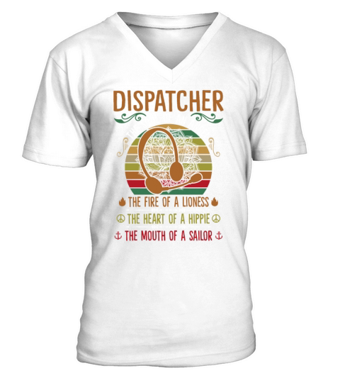 Dispatcher The Heart Of A Hippie Te Mouth A Sailor V-Neck T-shirt