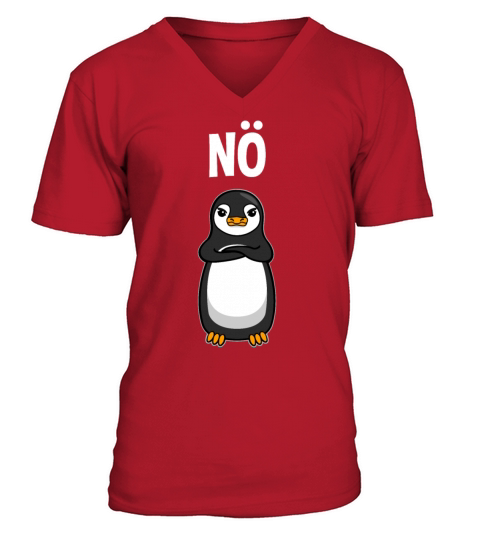 Evil Penguin Nope Funny Quote Gift V-Neck T-shirt