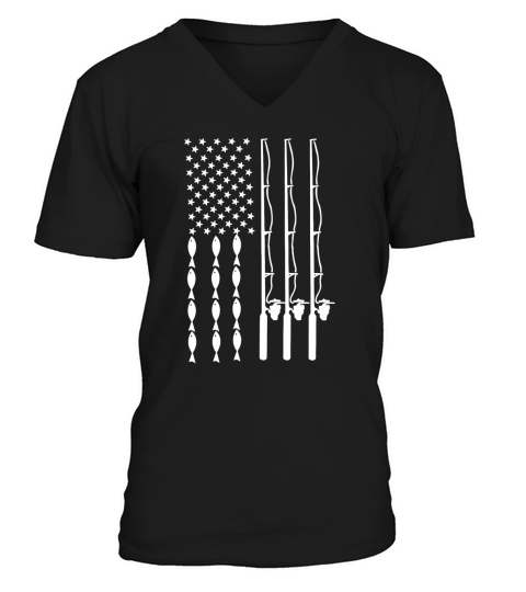 Fishing american flag shirt V-Neck T-shirt