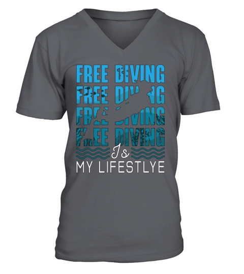 Free Diving Is My Lifestyle Apnoe Dive Freediver V-Neck T-shirt
