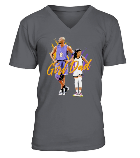 Girl Dad Kobe and Gigi Bryant Dad And Daughter Father’s Day V-Neck T-shirt