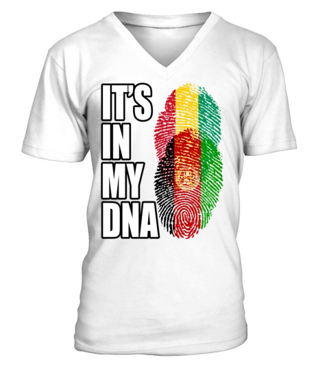 Guinean And Afghanistan Mix Heritage DNA Flag V-Neck T-shirt