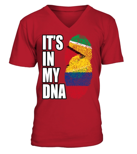 Guyanese And Colombian Mix Heritage DNA Flag V-Neck T-shirt
