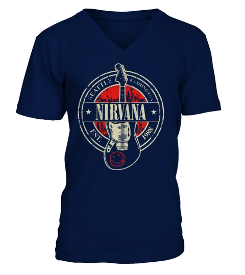 Nirvana Seattle Washington Est 1988 V-Neck T-shirt