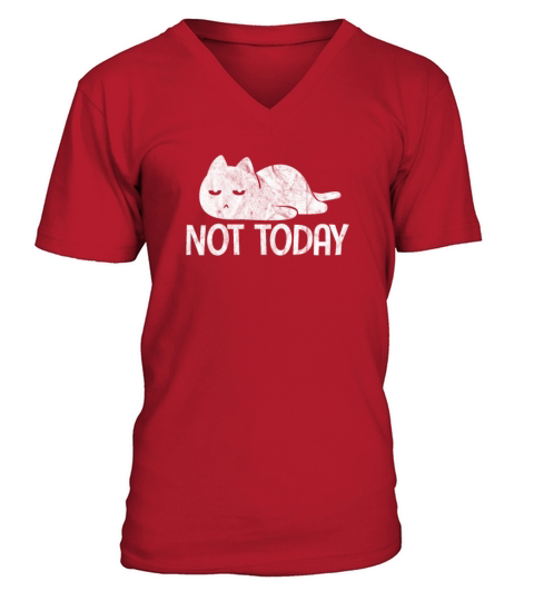 Not Today Cat Vintage V-Neck T-shirt