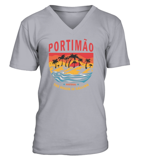 Portimao Portugal Beach Design V-Neck T-shirt