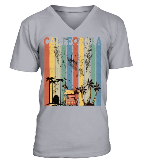 Retro California Surf Vintage Beach Cali San Diego V-Neck T-shirt