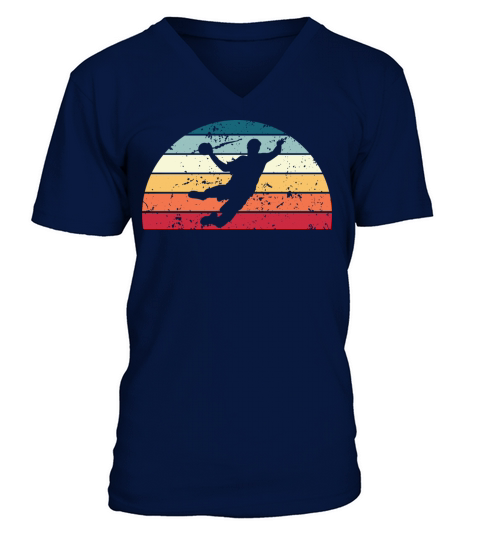 Retro Handball Sunset Vintage sports Sunrise V-Neck T-shirt