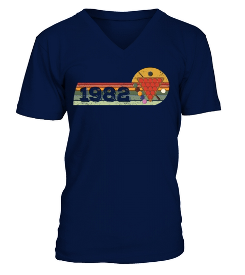 Snooker Snooker-game Vintage born 1982 Birthday V-Neck T-shirt