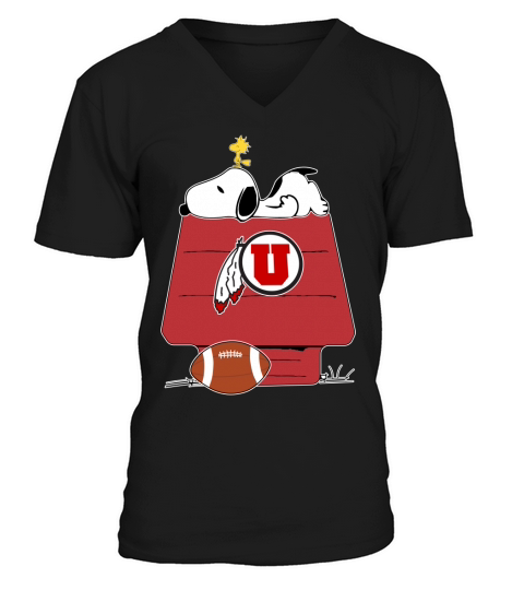 Snoopy Utah Utes fans V-Neck T-shirt