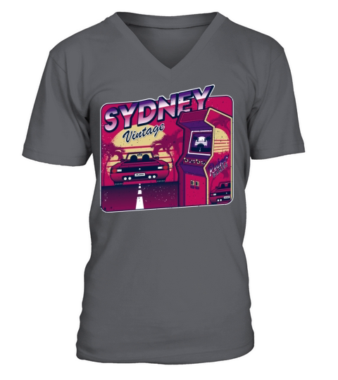 Sydney Funny Personalized Vintage Gamer 80s 90s V-Neck T-shirt