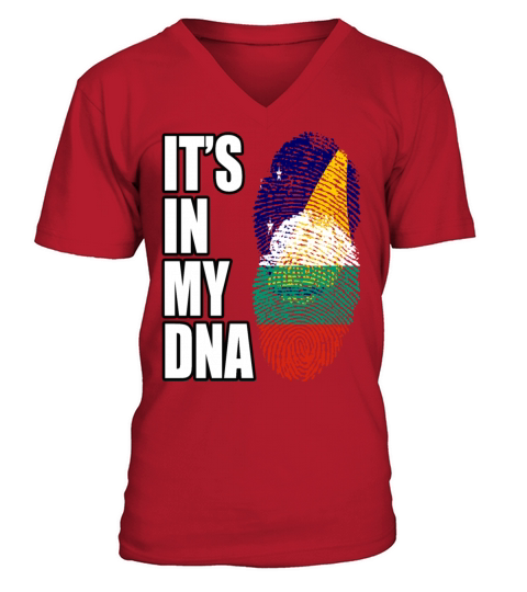 Tokelauan And Bulgarian Mix Heritage DNA Flag V-Neck T-shirt