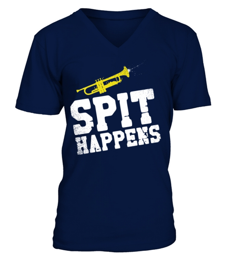 Trumpet Player Pun Vintage Spit V-Neck T-shirt