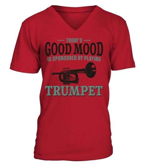 Trumpet Player Vintage Todays V-Neck T-shirt