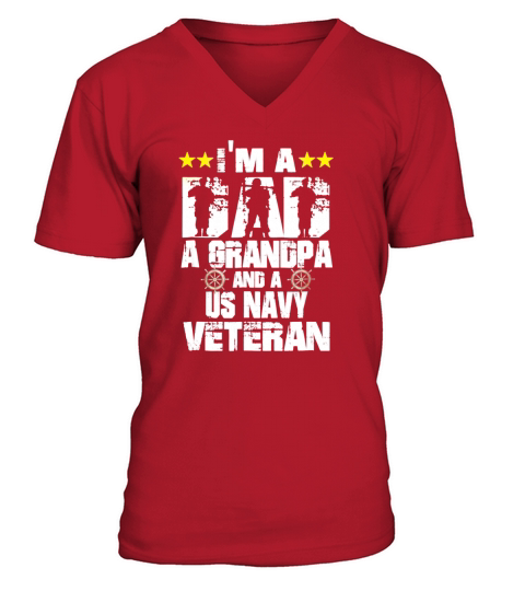 Us Navy Veteran GrandpaI’m A Dad, A Grandpa And Us Navy shirt V-Neck T-shirt