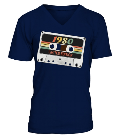 Vintage 1980 Limited Edition Tee Retro Cassette V-Neck T-shirt