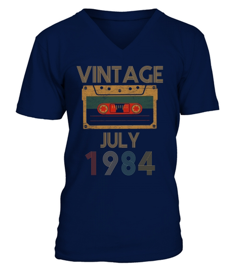 Vintage Birthday July  1984 V-Neck T-shirt