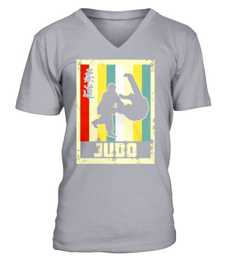 Vintage Style Judo Silhouette - Japanese Symbol Tee Shirt V-Neck T-shirt