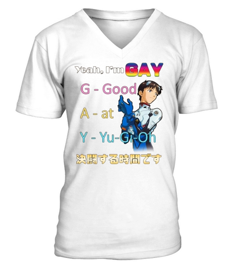 Yeah i’m gay good at yugioh shirt V-Neck T-shirt
