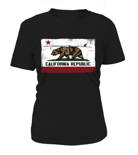 California Republic Surfing Bear Flag Vintage T-Shirt Women's T-Shirt