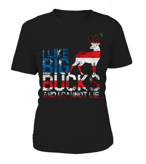 Deer Hunting USA Flag I Like Big Bucks Women's T-Shirt