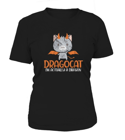 Dragocat Im Actually A Dragon Cat Vintage Women's T-Shirt