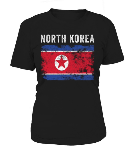 North Korea Flag Distressed Women's T-Shirt