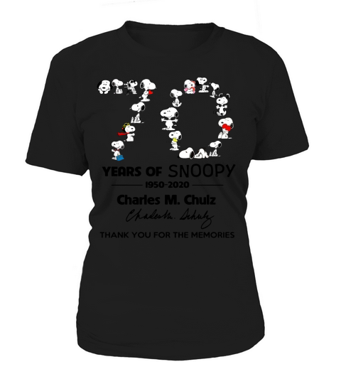 Snoopy 70th Anniversary 1950 2020 Charles M. Schulz thank you t-shirt Women's T-Shirt