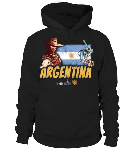 Argentina vintage gaucho with flag and soccer ball Hoodie Unisex