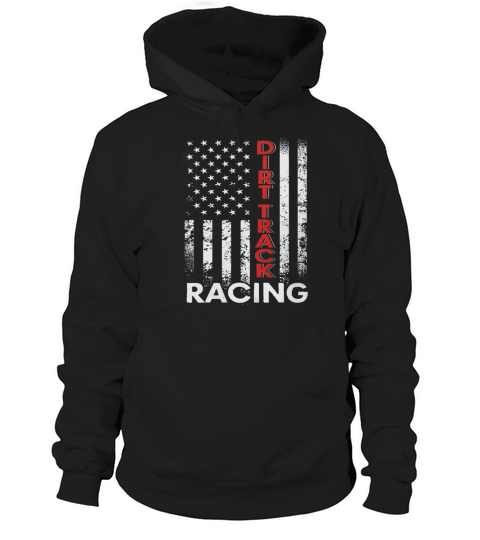 Dirt Track Racing American Flag Hoodie Unisex