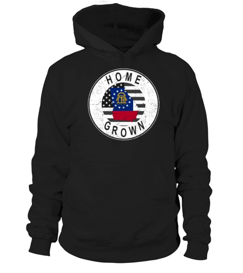 Land Map America US Flag Home Grown Georgia Hoodie Unisex
