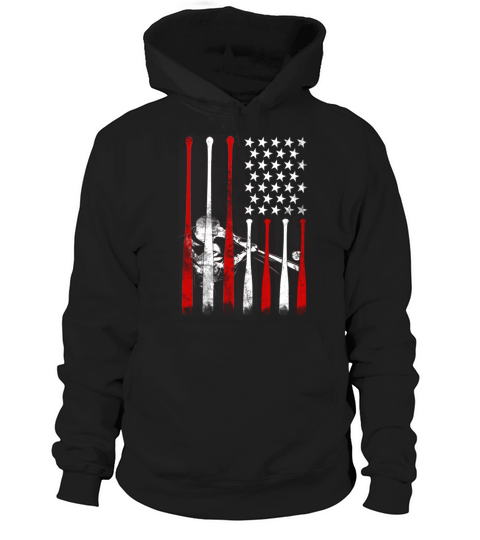 Vintage USA Flag Patriot Baseball Fan Softball Hoodie Unisex