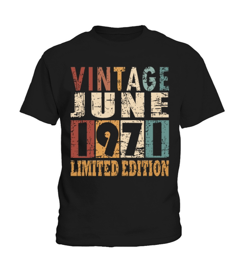 1971 vintage born in June gift Kids T-Shirt