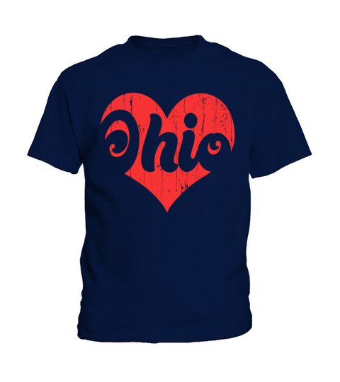 America Citizen US State Flag Heart Love Ohio Kids T-Shirt