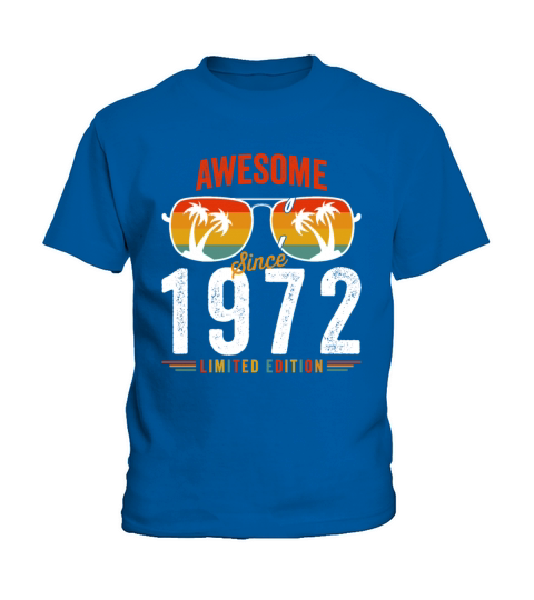 Awesome Since 1972 Birthday Retro Vintage 50 51 Ye Kids T-Shirt