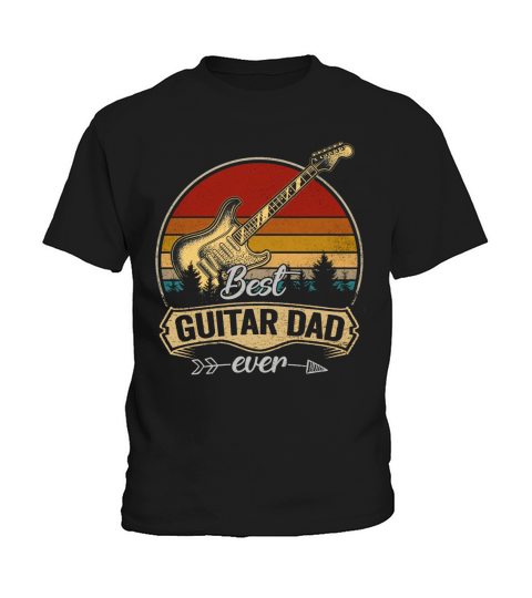 Best Guitar Dad Ever Vintage Sunset Guitarist Shirt Men Gift T-Shirt Kids T-Shirt