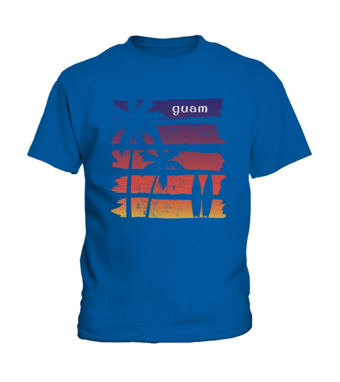 Cool Guam Surfing Fan Beach Palm Tree Kids T-Shirt