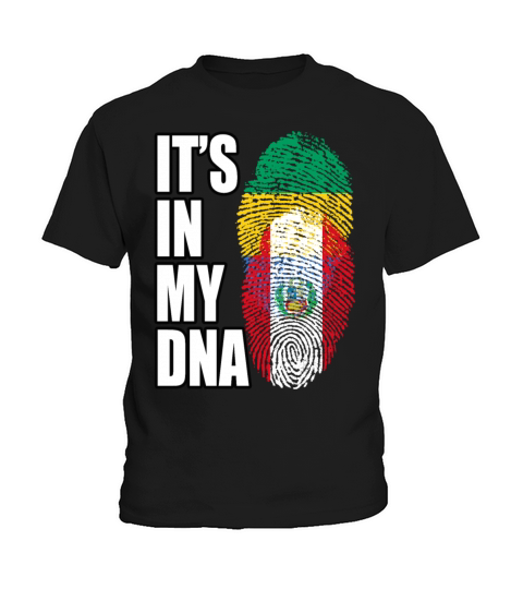 Gambian And Peruvian Mix Heritage DNA Flag Kids T-Shirt