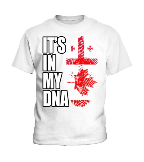 Georgian And Canadian Mix Heritage DNA Flag Kids T-Shirt