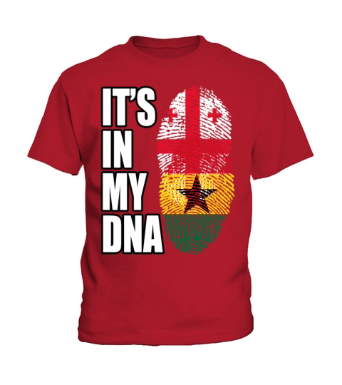 Ghanaian And Georgian Mix Heritage DNA Flag Kids T-Shirt