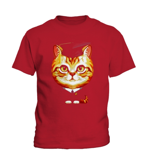 Ginger Tabby Cat Graduation T-shirt Kids T-Shirt